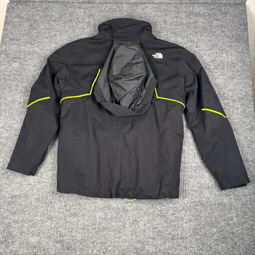 The North Face Jacket Mens L Black Ski Snowboard Shell Hooded Neon HyVent